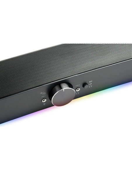S100 1.0 Soundbar Speaker 10W Black RGB Wired & Wireless