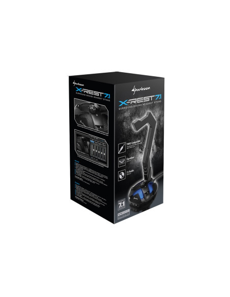 X-Rest 7.1 Active holder Headphones, Headset Black RGB