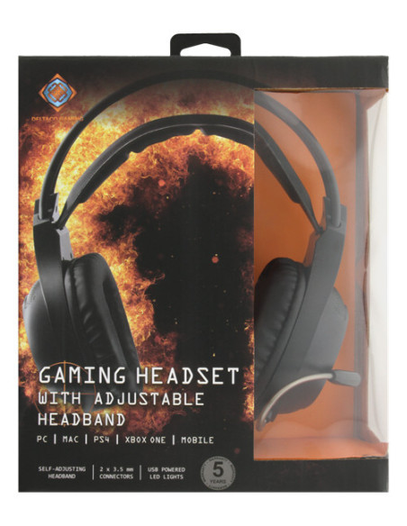 Stereo Gaming Headset, 2x3.5 mm connectors Orange LED, black