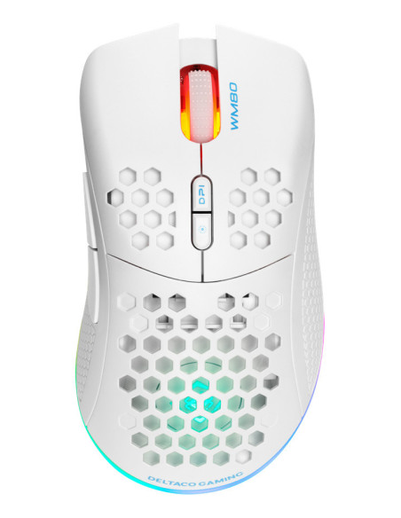 Mouse Right-hand RF Wireless + USB Type-C Laser 6400 DPI, White RGB