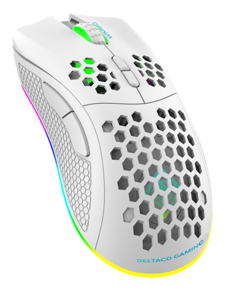 Mouse Right-hand RF Wireless + USB Type-C Laser 6400 DPI, White RGB