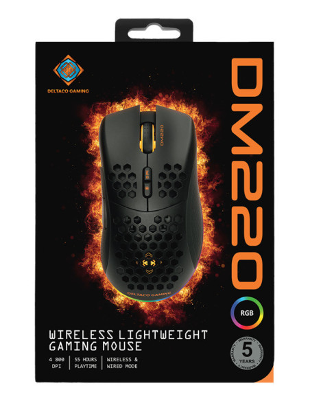 Gaming Mouse Right-hand RF Wireless + USB Type-A Optical 6400 DPI, Black RGB