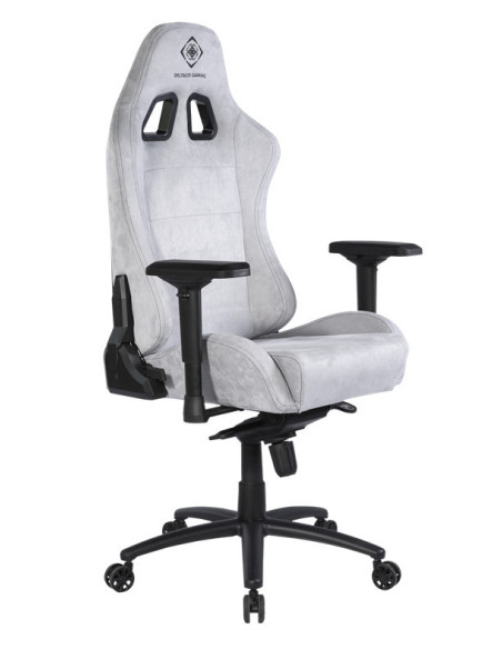 Gaming chair soft Alcantara light-grey DC440D ergonomica, doppio cuscinetto nuca-schiena