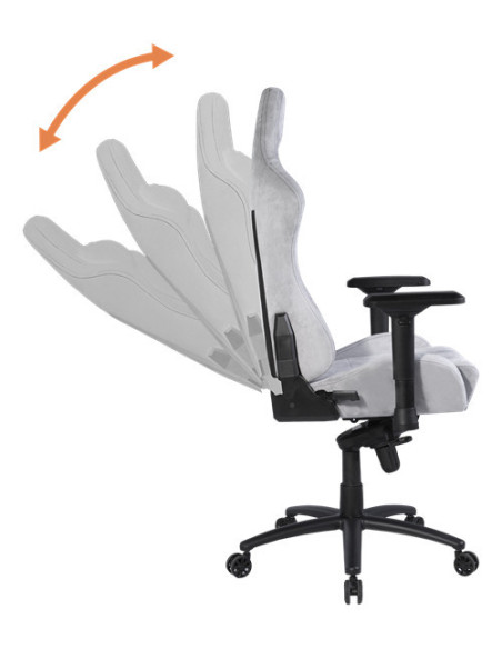 Gaming chair soft Alcantara light-grey DC440D ergonomica, doppio cuscinetto nuca-schiena