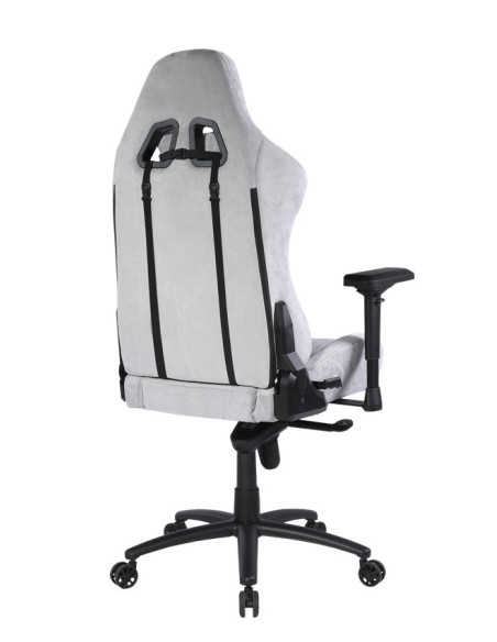 Gaming chair soft Alcantara light-grey DC440D ergonomica, doppio cuscinetto nuca-schiena