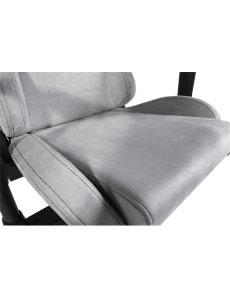Gaming chair soft Alcantara light-grey DC440D ergonomica, doppio cuscinetto nuca-schiena