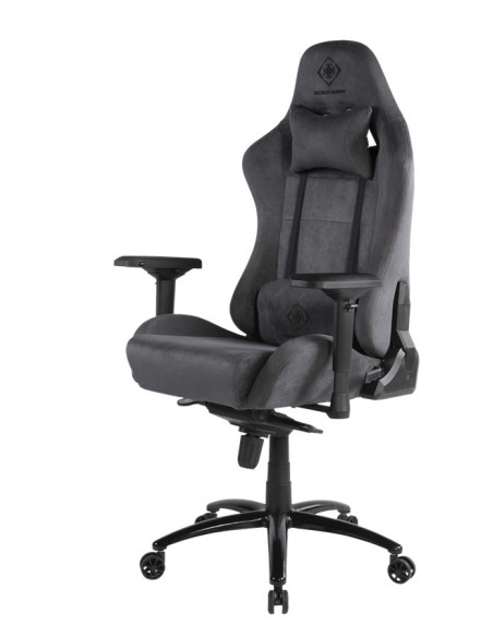 Gaming chair soft Alcantara dark-grey DC440D ergonomica, doppio cuscinetto nuca-schiena
