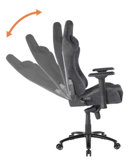 Gaming chair soft Alcantara dark-grey DC440D ergonomica, doppio cuscinetto nuca-schiena