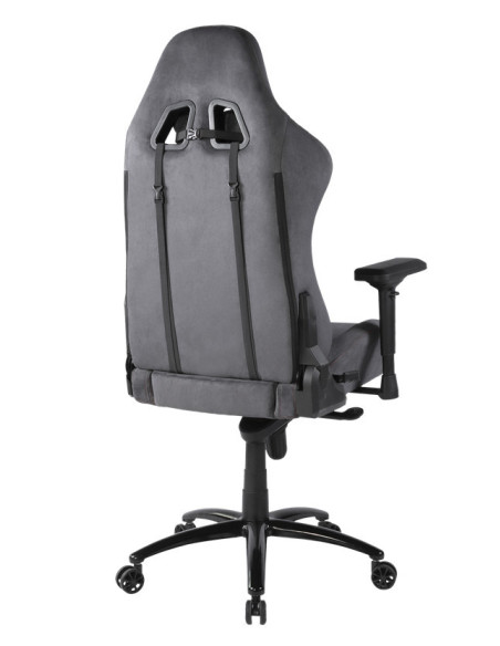Gaming chair soft Alcantara dark-grey DC440D ergonomica, doppio cuscinetto nuca-schiena