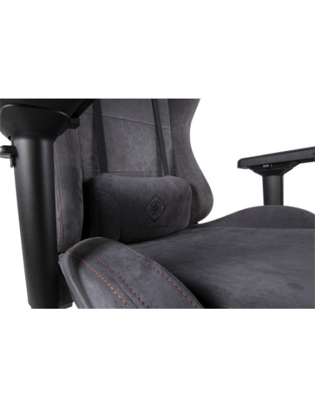 Gaming chair soft Alcantara dark-grey DC440D ergonomica, doppio cuscinetto nuca-schiena