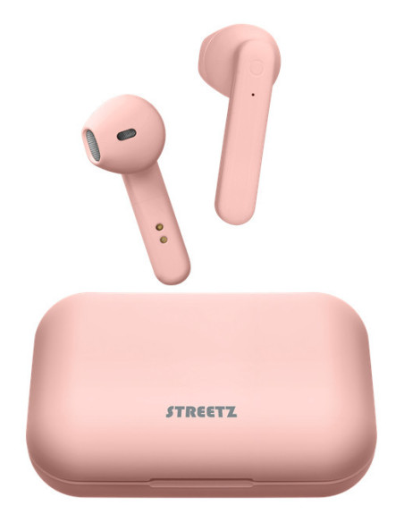 Earphones Bluetooth Stereo con Custodia di Ricarica, Semi-In-Ear, Matt Pink