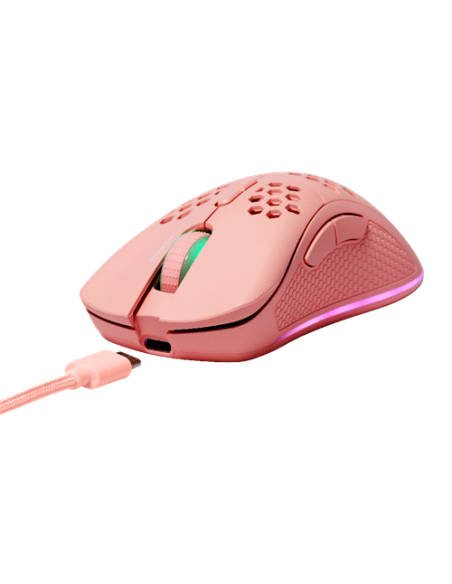 Mouse Right-hand RF Wireless + USB Type-C Laser 4800 DPI, Pink RGB