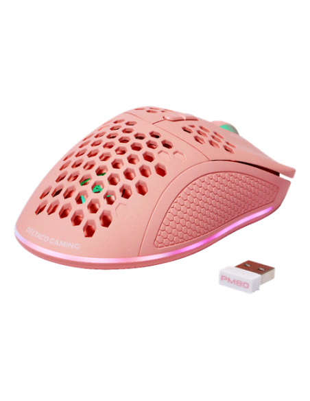 Mouse Right-hand RF Wireless + USB Type-C Laser 4800 DPI, Pink RGB