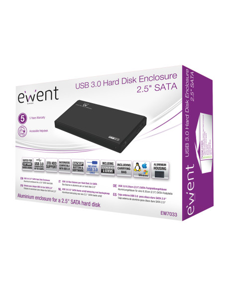 Storage Drive Enclosure Black 2.5" USB 3.1