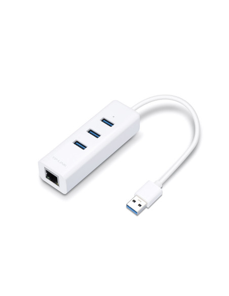UE330 HUB USB 3.2 Gen Type-A White 3 USB-A 3.0 Ports 1 Gigabit Ethernet