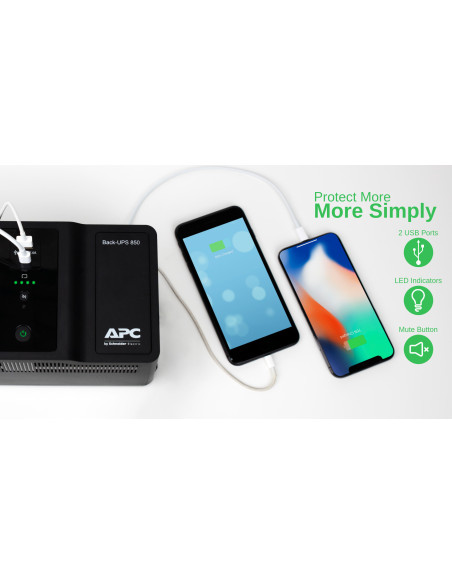 Back-UPS 850VA 230V USB Type-C and A charging ports