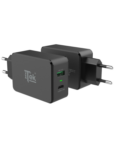 33W Charger Black USB A - USB C Fast charging