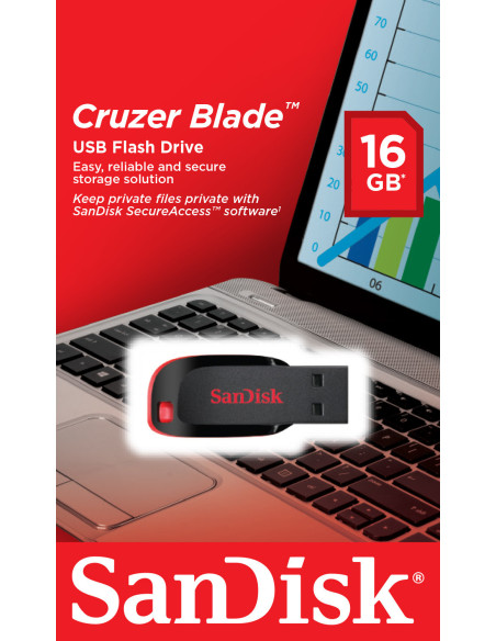 16GB Cruzer Blade USB tipo A 2.0 Nero, Rosso