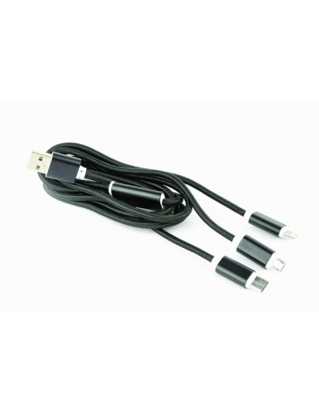 Cavo ricarica USB 3-in-1, nero, 1 mt