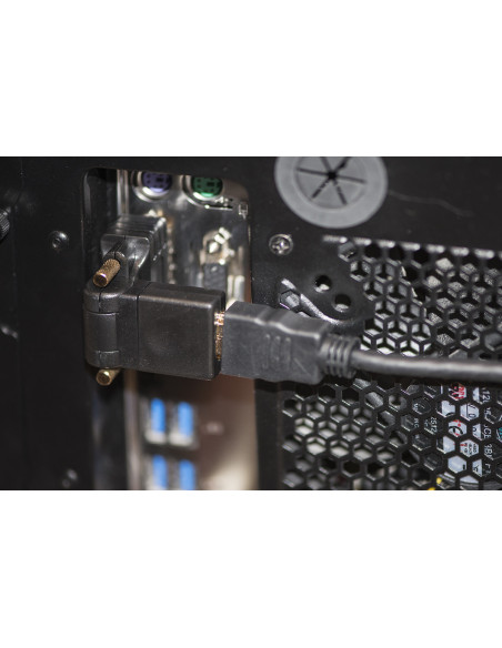 DVI (24+1) maschio - HDMI femmina, inclinabile e routabile, Nero