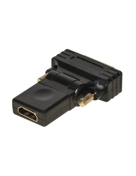 DVI (24+1) maschio - HDMI femmina, inclinabile e routabile, Nero