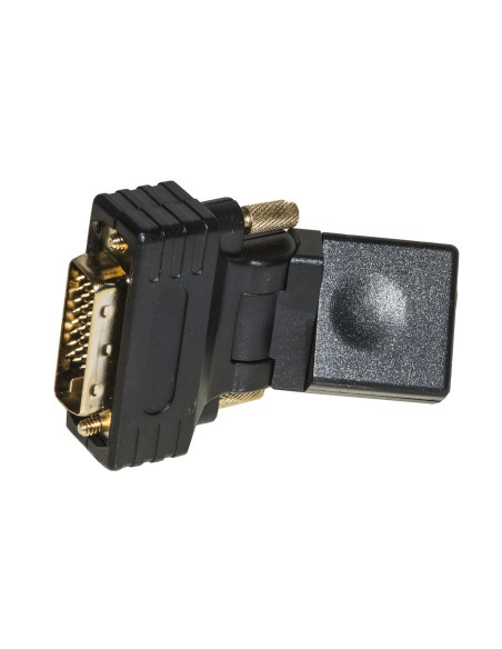 DVI (24+1) maschio - HDMI femmina, inclinabile e routabile, Nero