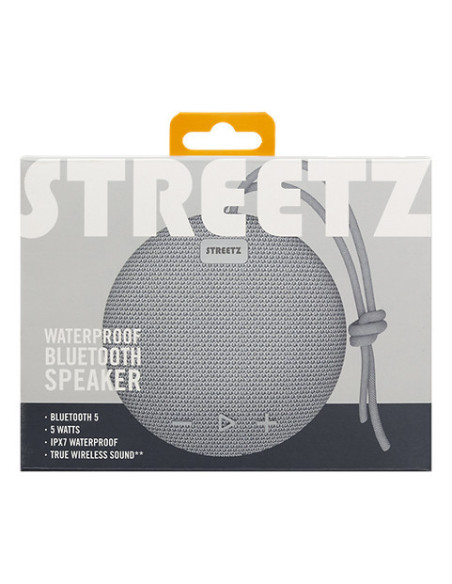 Waterproof BT speaker, TWS, IPX7, 5 W, gray