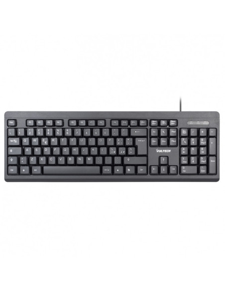 Tastiera USB 2.0 con filo, Full-size (100%), USB, QWERTY, Nero