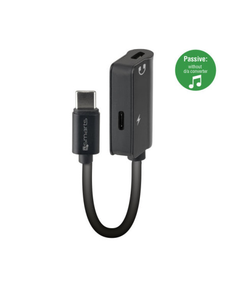 Passive Audio and Charging Splitter SoundSplit USB-C to 2x USB-C black