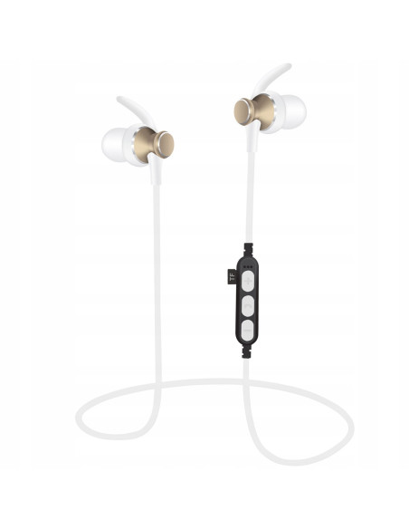 Earphones In-Ear Bluetooth V4.2 con microSD e Microfono White/Gold