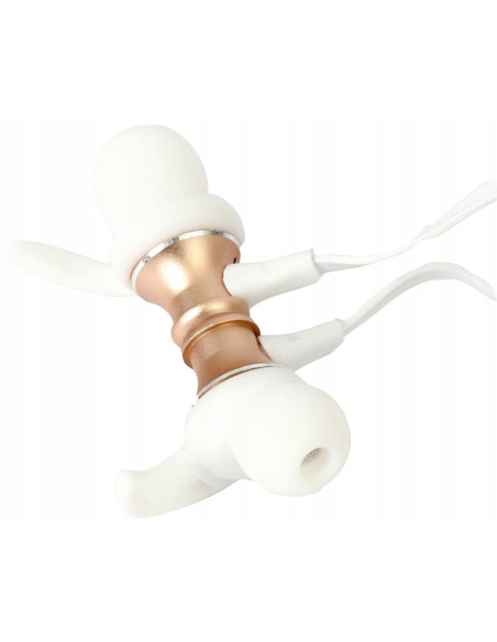 Earphones In-Ear Bluetooth V4.2 con microSD e Microfono White/Gold