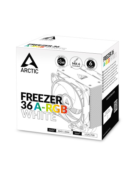 Freezer 36 A-RGB White Multi Compatible Tower CPU Cooler with A-RGB