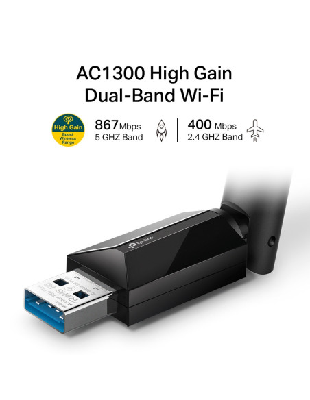 Archer T3U Plus WLAN 867Mbps on the 5GHz band or 400Mbps on the 2.4GHz band