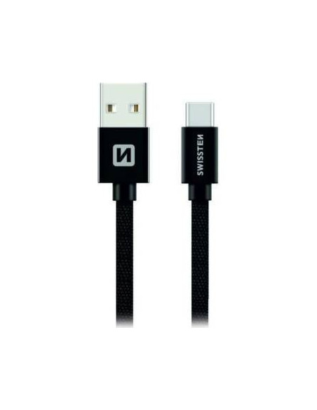 3,00mt Cavo Dati Tessile Usb Usb-C 3.0 M Nero Fast Charge