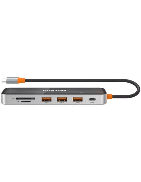 Hub DS-13 7 in 1 4k USB-C Transparent Space Grey