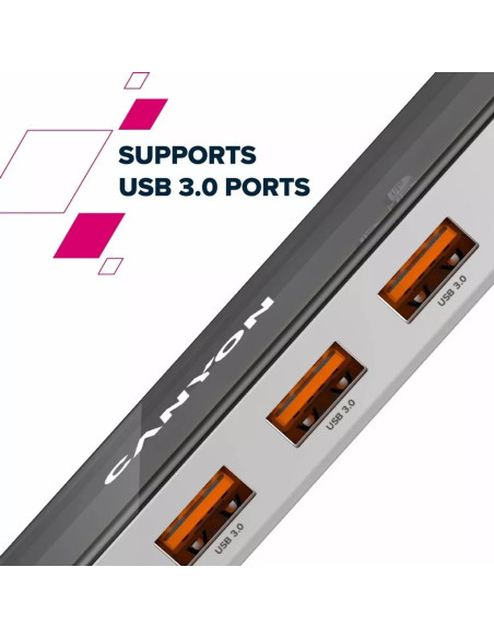 Hub DS-13 7 in 1 4k USB-C Transparent Space Grey