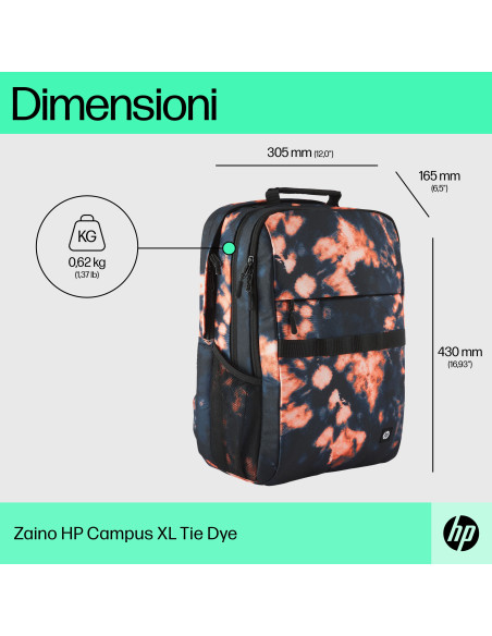 16.1" Zaino Campus XL Tie Dye