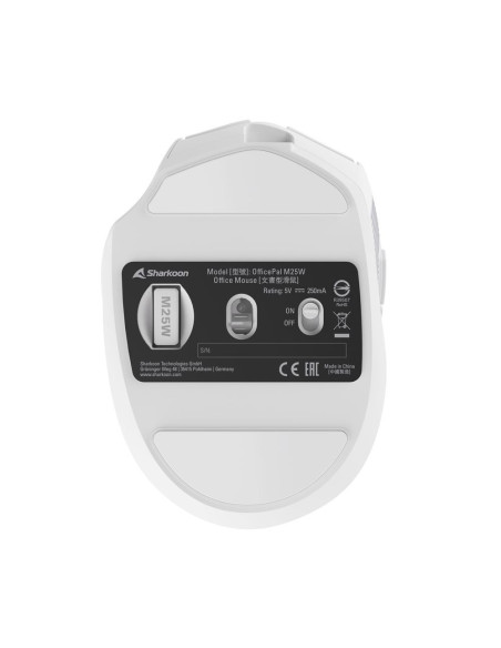 OfficePal M25W Mouse Right-hand RF Wireless + USB Type-C Optical 4000 DPI White