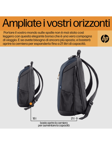 15,6'' Zaino per laptop Travel Blue Night da 18 litri