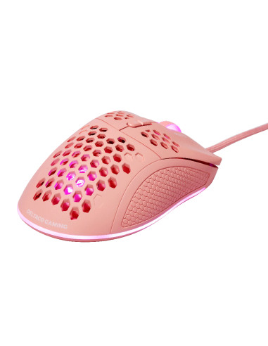 GAMING PM75 Ultralight Gaming Mouse, 6400 DPI, RGB, Rubber coated side grips, Pink
