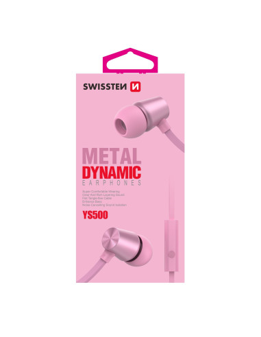 YS500 Metal Dynamic, with microphone, pink, 3.5 mm jack