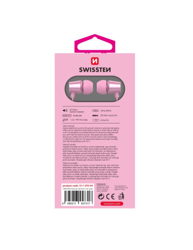 YS500 Metal Dynamic, with microphone, pink, 3.5 mm jack