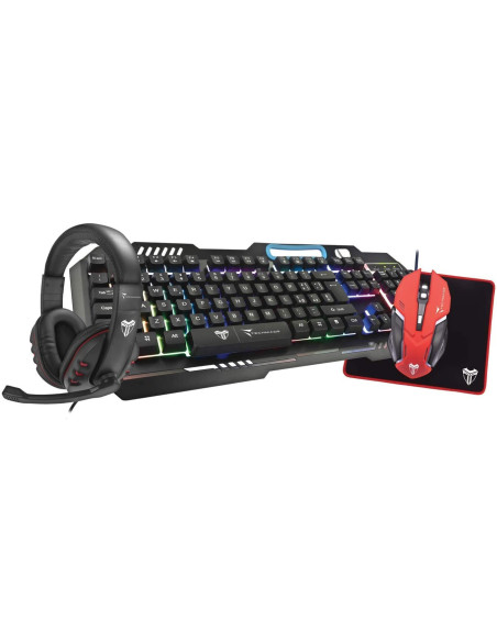 Kit Gaming Tastiera, Mouse, Tappettino, Cuffie