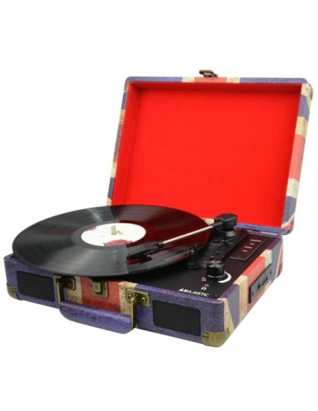 Giradischi 33-45-78 Giri Bluetooth USB/SD-Card/AUX-IN Bandiera UK