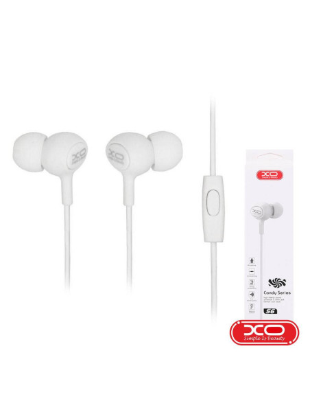 S6 Earphone In-Ear Candy, 3.5mm Jack Bianco
