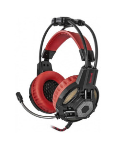 Lester - headphones with microphone, black and red