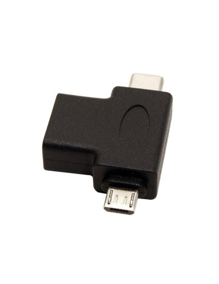 Adattatore USB (3.0) Type-A (F) - Type-microB (M) + Type-C (M) nero OTG