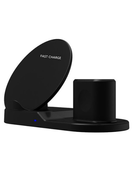 15W 3 in 1 wireless charger, black 5/9V, Qi
