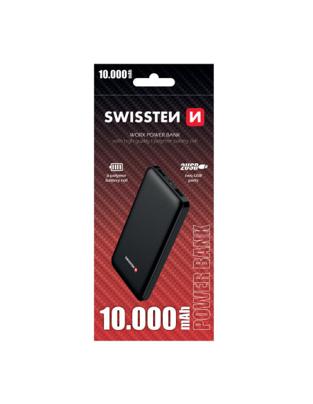 10.000mAh 2,4A 2xUSB Nero
