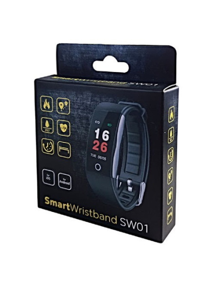 SmartWristband SW01, Android / iOS, Bluetooth, black
